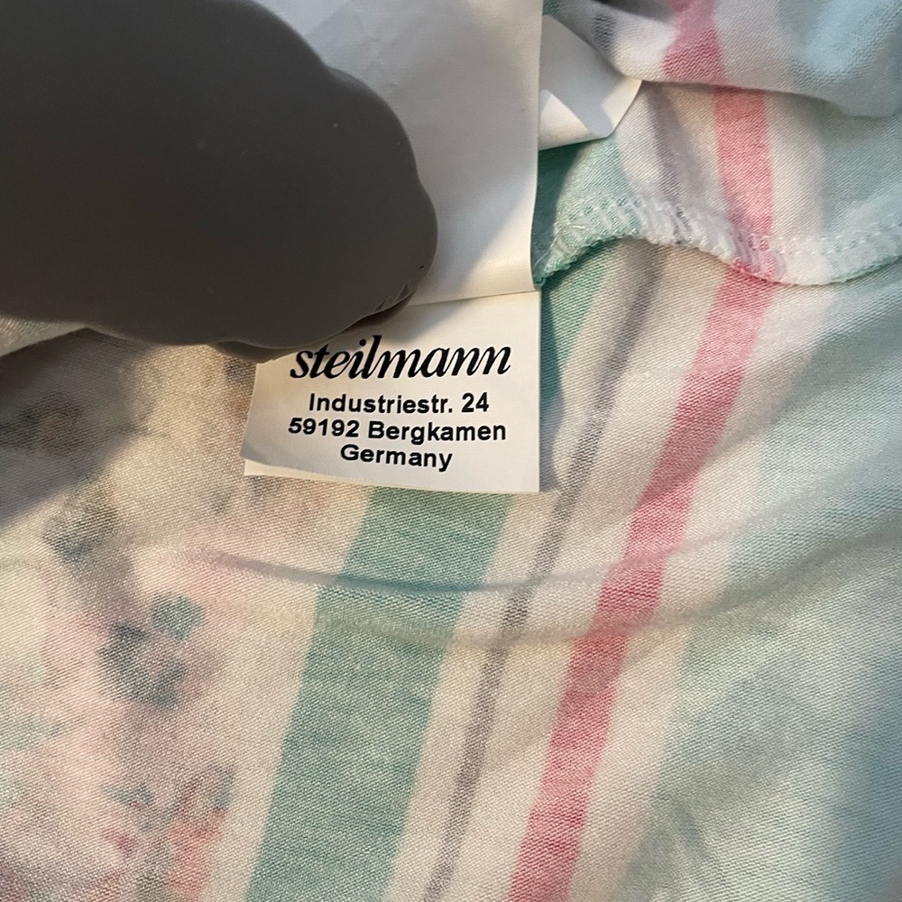 Vintage Steilmann white watercolor floral tunic top Sz 12 German designer - Picture 10 of 11